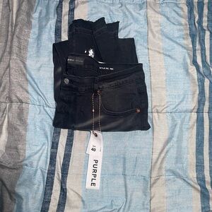 Purple Men's Skinny Jeans - Black